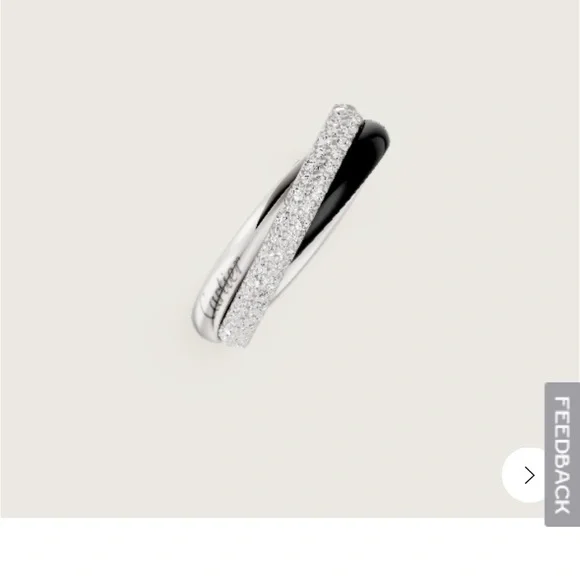 Cartier Trinity Ceramic & Diamond Ring in 18k White Gold 0.45 CTW - Picture 2 of 7